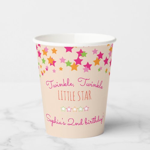 Twinkle Twinkle Little Star 2nd Birthday Paper Cups