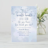 Twinkle Twinkle Little Star and Moon Baby Shower Invitation (Standing Front)