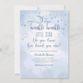 Twinkle Twinkle Little Star and Moon Baby Shower Invitation (Front)
