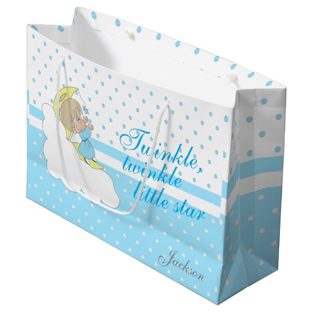 Twinkle, Twinkle Little Star - Baby Blue Large Gift Bag (Front Angled)