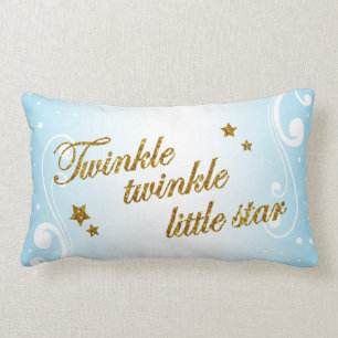 Twinkle, Twinkle Little Star - Baby Blue Lumbar Pillow