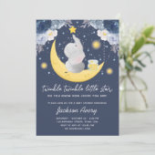 Twinkle Twinkle Little Star Baby Boy Baby Shower Invitation (Standing Front)