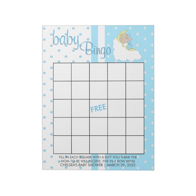 Twinkle, Twinkle Little Star -  Baby Boy - Bingo Notepad (Rotated)