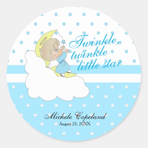 Twinkle Twinkle Little Star _  Baby Boy Classic Round Sticker