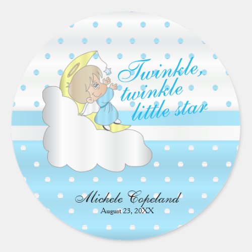 Twinkle Twinkle Little Star _  Baby Boy Classic Round Sticker
