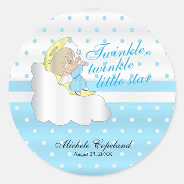 Twinkle Twinkle Little Star Baby Boy Classic Round Sticker Zazzle