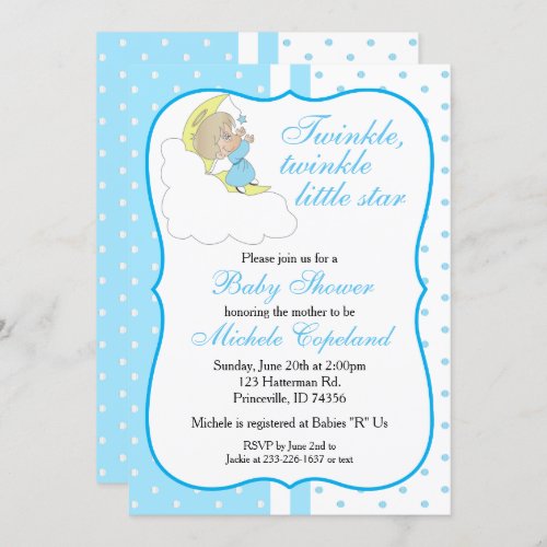 Twinkle Twinkle Little Star _  Baby Boy Invitation