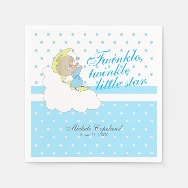 Twinkle, Twinkle Little Star -  Baby Boy Napkins (Front)