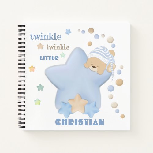 Twinkle Twinkle Little Star Baby Boy Teddy Bear No Notebook