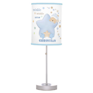 Twinkle Twinkle Little Star Baby Boy Teddy Bear Ta Table Lamp