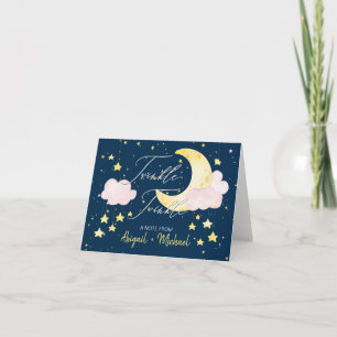 Twinkle Twinkle Little Star Baby Girl Letterpress Thank You Card
