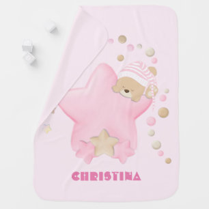 Twinkle Twinkle Little Star Baby Girl Teddy Bear Blanket