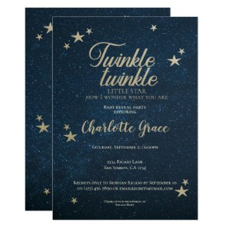 Twinkle Twinkle Little Star Baby Reveal Invitation