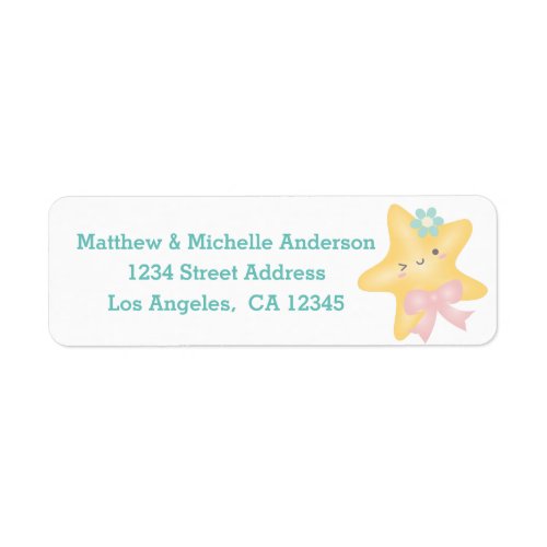 Twinkle Twinkle Little Star Baby Shower Address Label