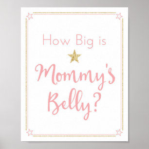 Twinkle Twinkle Little Star Baby Shower Belly Game Poster