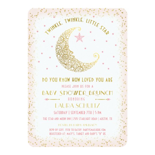 Twinkle Twinkle Little Star Baby Shower Brunch Invitation Zazzle Com