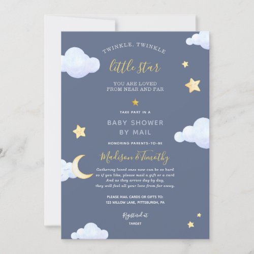 Twinkle Twinkle Little Star Baby Shower by Mail Invitation