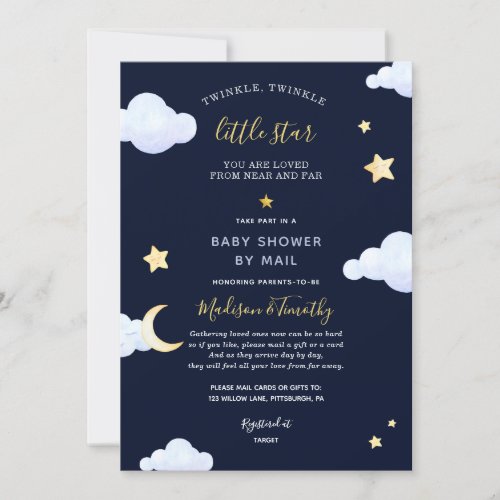 Twinkle Twinkle Little Star Baby Shower by Mail Invitation