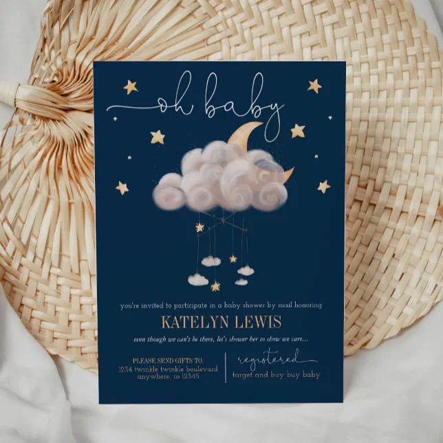 Twinkle Twinkle Little Star Baby Shower by mail Invitation | Zazzle