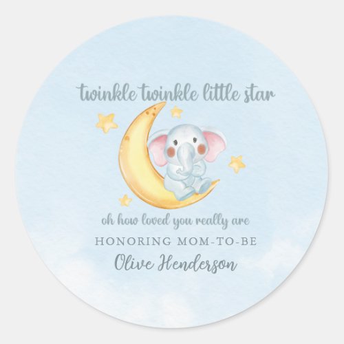 Twinkle twinkle little star baby shower classic round sticker