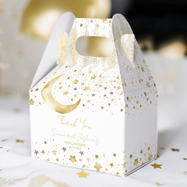 Twinkle twinkle little star baby shower favors favor boxes (Twinkle twinkle little star baby shower favors personalized favor box white gold moon stars favors)