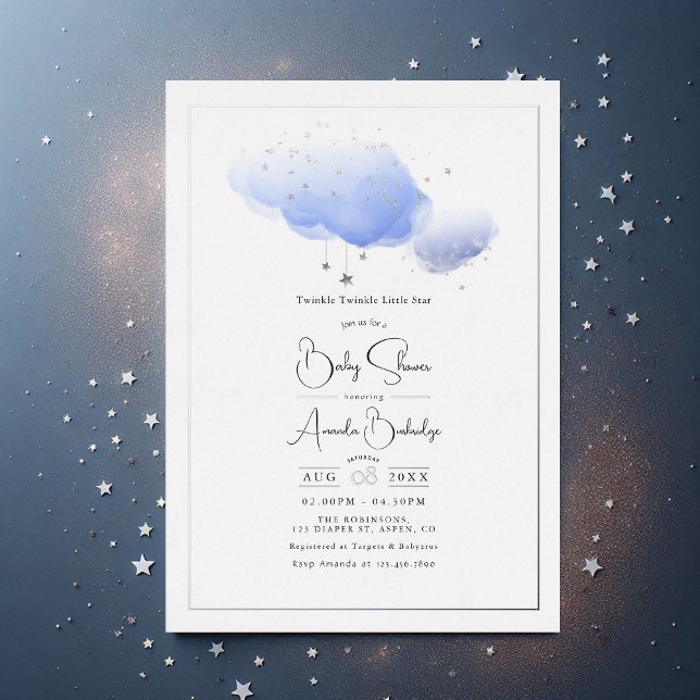 Twinkle Twinkle Little Star Baby Shower Foil Invitation (Twinkle Twinkle Little Star Baby Shower Foil Invitation)