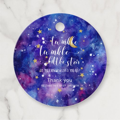 Twinkle Twinkle Little Star Baby Shower Galaxy  Favor Tags