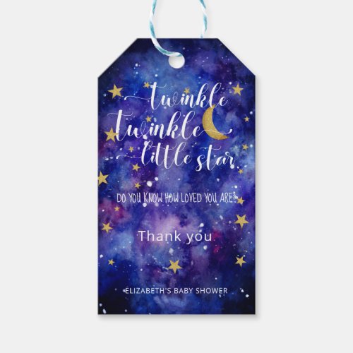 Twinkle Twinkle Little Star Baby Shower Galaxy Gift Tags