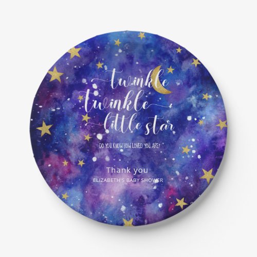 Twinkle Twinkle Little Star Baby Shower Galaxy  Paper Plates