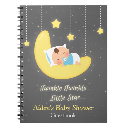 Twinkle Twinkle Little Star Baby Shower Guestbook Notebook