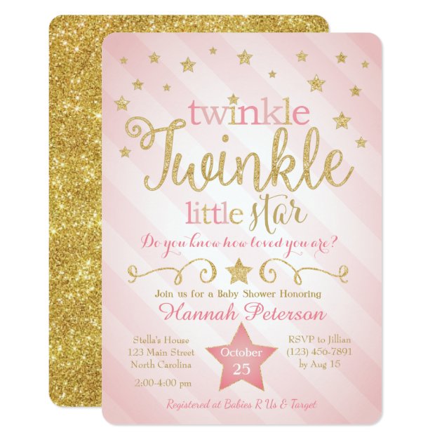 Twinkle Twinkle Little Star Baby Shower Invitation