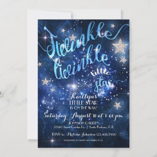 Twinkle Twinkle Little Star Baby Shower Invitation