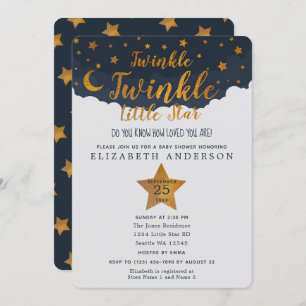 Twinkle Twinkle Little Star Baby Shower Invitation