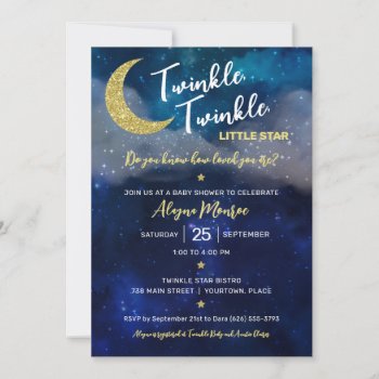 Twinkle Twinkle Little Star Baby Shower Invitation by starstreamdesign at Zazzle