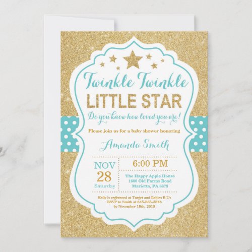 Twinkle Twinkle Little Star Baby Shower Invitation