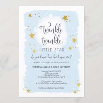 Twinkle Twinkle Little Star Baby Shower Invitation by ApplePaperie at Zazzle
