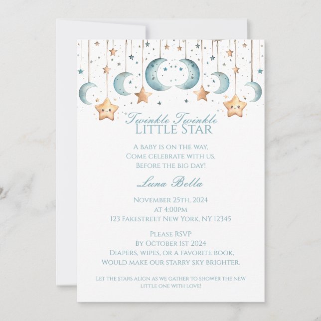 Twinkle, Twinkle Little Star - Baby Shower Invitation (Front)