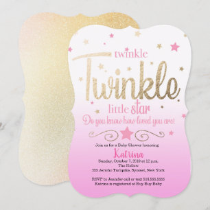 Twinkle Twinkle Little Star Baby Shower Invitation