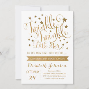 Twinkle Twinkle Little Star Baby Shower Invitation
