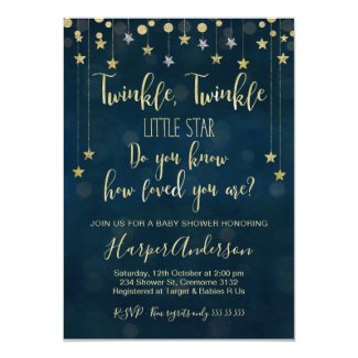 Twinkle Twinkle Little Star Baby Shower Invitation