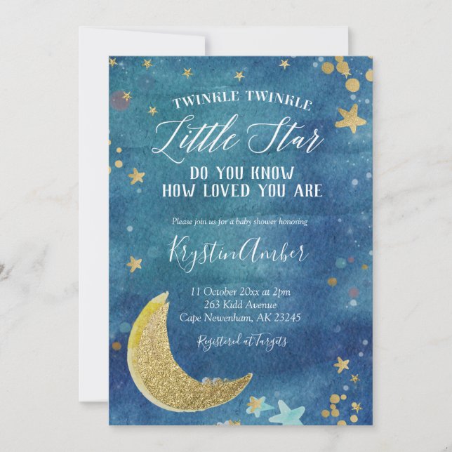 Twinkle Twinkle Little Star Baby Shower Invitation (Front)
