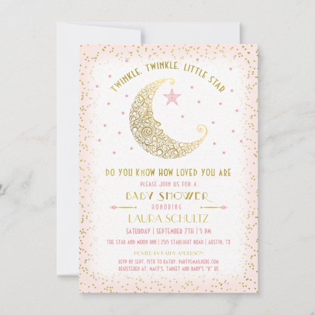 Twinkle Twinkle Little Star Baby Shower Invitation (Front)