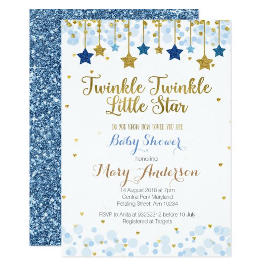 Twinkle Twinkle Little Star Baby Shower Invitation Zazzle Com