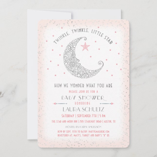 Twinkle Twinkle Little Star Baby Shower Invitation (Front)