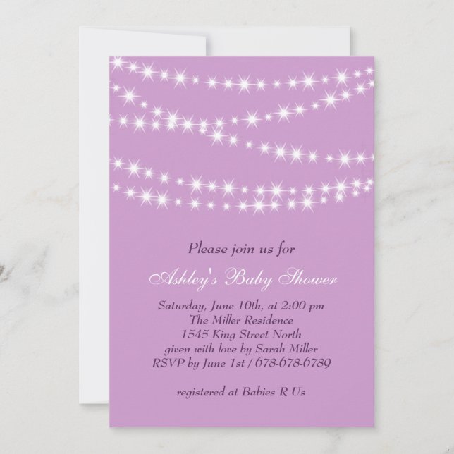 Twinkle Twinkle Little Star Baby Shower Invitation (Front)