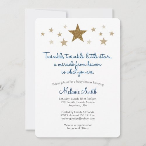 Twinkle Twinkle Little Star Baby Shower Invitation