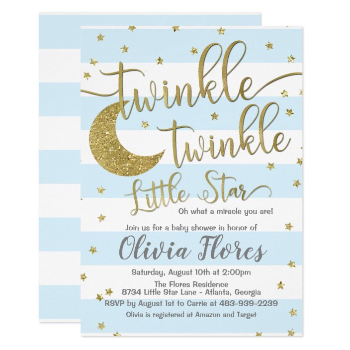 twinkle twinkle little star baby shower invitations boy