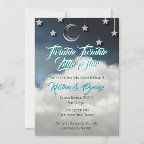 Twinkle Twinkle Little Star Baby Shower Invitation