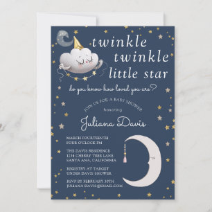 Twinkle Twinkle Little Star Baby Shower Invitation
