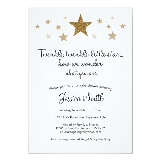 twinkle twinkle little star baby shower invitation zazzle com
